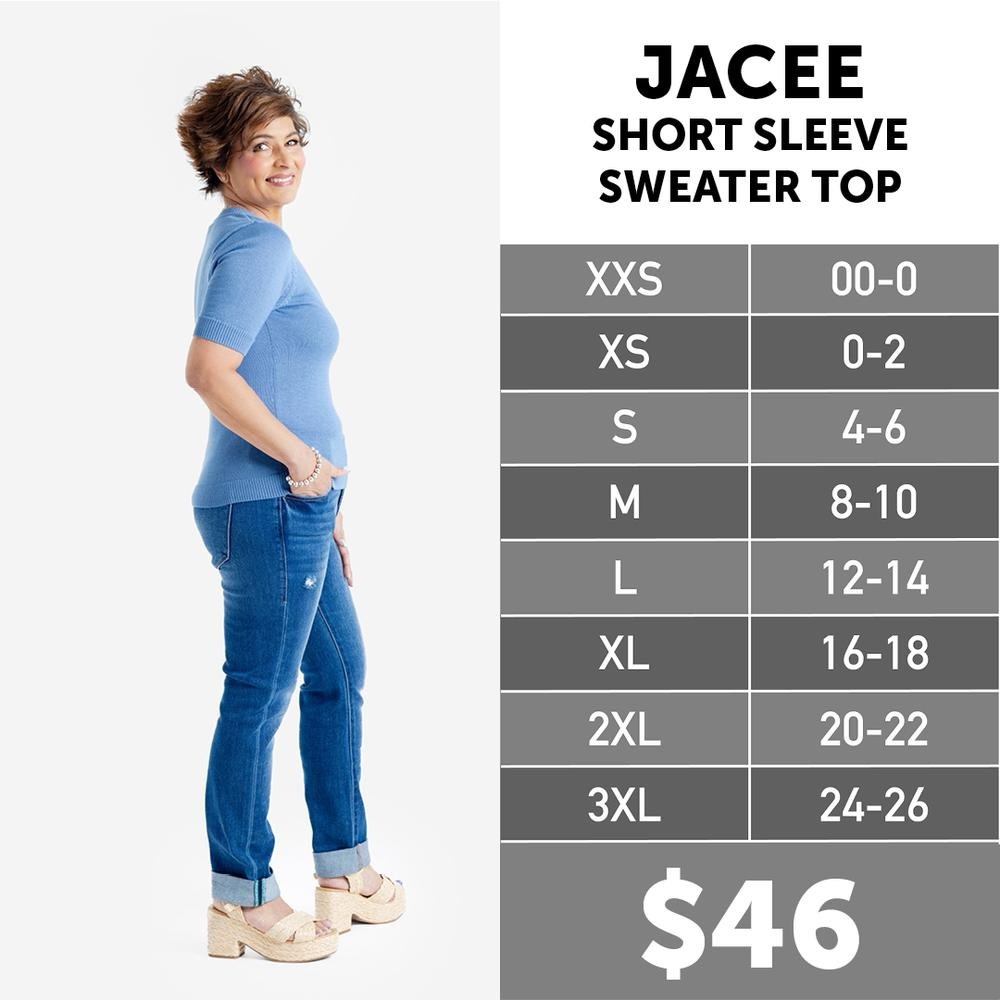 LuLaRoe Jacee Blue Short Sleeve Sweater Top